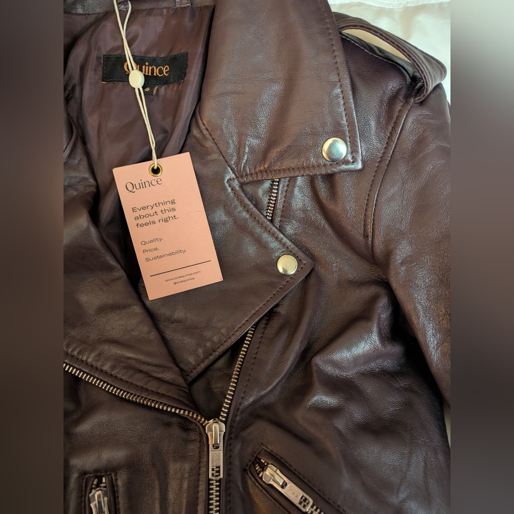 NWT Quince Deep Burgundy/Brown Leather - Picture 7 of 7